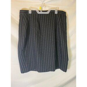 SPIEGEL WOMENS PLUS SIZE 20 BLACK WHITE PIN STRIPE CAREER SKIRT ALINE 2X